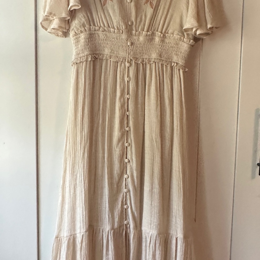 Baltic Born Cream Maxi Dress with Button Detail
